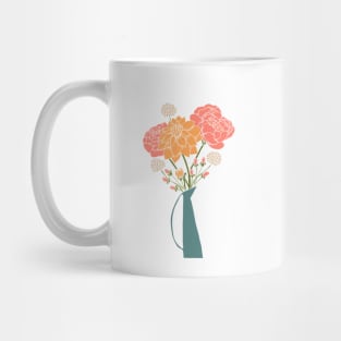 Bouquet of Flowers on Navy Blue Mug